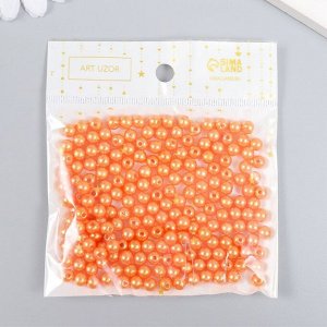 Бусины для творчества пластик "Желто-персиковый" набор 200 шт d=0,6 см