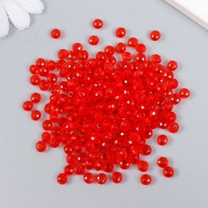 Бусины для творчества пластик "Кристалл с гранями красный" набор 20 гр 0,4х0,6х0,6 см
