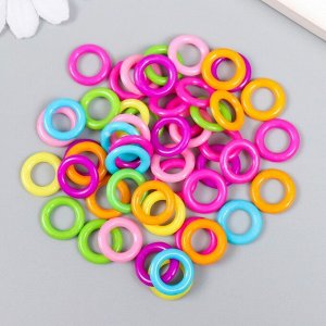 Бусины для творчества пластик "Колечки" цветные набор 50 шт 1,3 см