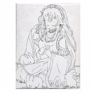 Картина по номерам на холсте с подрамником «Девушка с кроликами», 40х50 см
