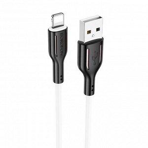 Кабель USB - Apple lightning Borofone BX63  100см 2,4A (black/white)