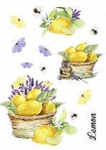 Пленочный трансфер, лимоны. Декупажная карта для трасфера и вживления.