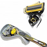 Gillette станок Flexball Fusion Proshield желтый с 1 кассетой на подставке