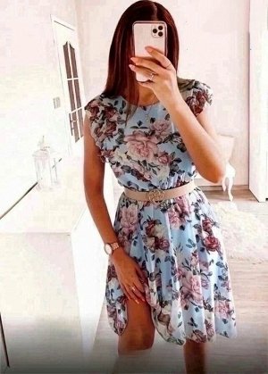 Платье легкое с цветочным принтом женское