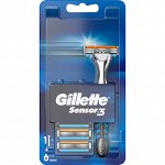 Gillette бритвенный станок Sensor3 / Blue3 / Vector3 без подставки с 6 кассетами