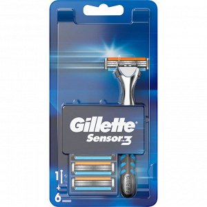 Gillette бритвенный станок Sensor3 / Blue3 / Vector3 без подставки с 6 кассетами