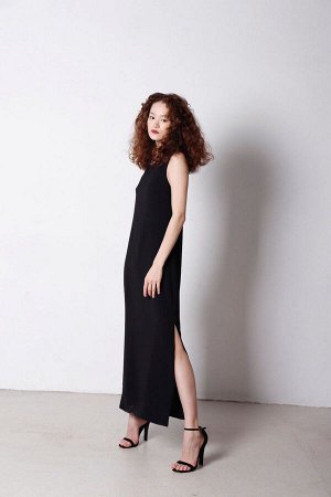 Martichelli Платье без рукавов с разрезами чёрное