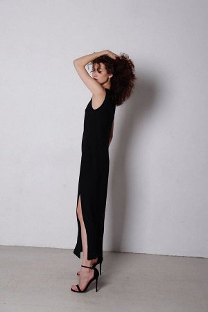 Martichelli Платье без рукавов с разрезами чёрное