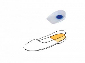 Корригирующее приспособление из силикона в обувь для пяточного отдела стопы, с бортиком и разгружающей пяткой