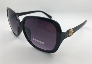 Солнцезащитные очки черные с прямоугольником на дужках