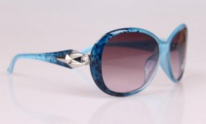 Солнцезащитные очки голубые с ромбом на дужках