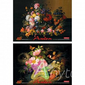 Альбом для рисования А4 40л Цветы Северного Возрождения, клеевое скрепление арт.: 39937EKR