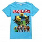 Футболка голубая с надписью ROBLOX