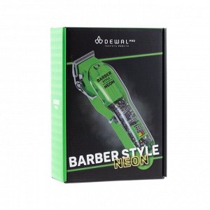 Dewal Машинка для стрижки волос / Barber Style Neon Green аккум.\сет., 6000 об.\мин., нож 45 мм, 0,8-2,0 мм