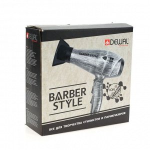 Dewal Профессиональный фен для волос / Barber Style 03-120 Steel, серый, 2200 Вт