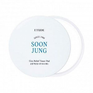 Etude Успокаивающие тонер-пэды с экстрактом центеллы / Soon Jung CICA Toner Pad, 130 мл