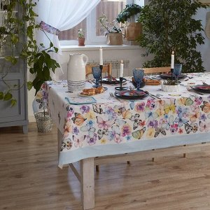 Скатерть "Этель" Бабочки 220х147 см, 100 % хлопок, репс 210 гр/м2