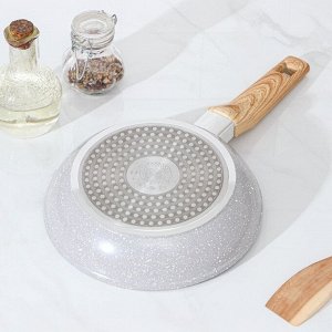 Сковорода Magistro Natural, d=20 см, кованый алюминий, ручка soft-touch, антипригарное покрытие, индукция, серая