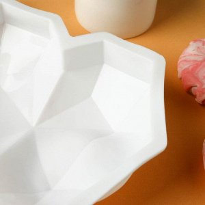 Форма для выпечки и муссовых десертов KONFINETTA «Геометрия любви», 21,5?20?6 см, силикон, цвет белый