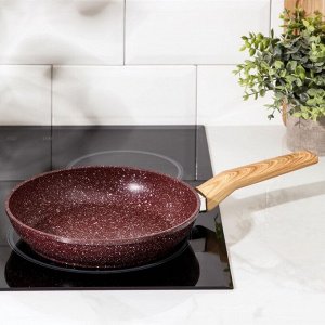 Сковорода Natural. Brown, d=22 см, кованый алюминий, ручка soft-touch, антипригарное покрытие, индукция, коричневая