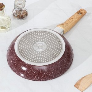 Сковорода Magistro Natural. Brown, d=24 см, кованый алюминий, ручка soft-touch, антипригарное покрытие, индукция, коричневая