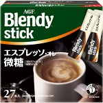 Кофе AGF Кофейный напиток Бленди Эспрессо (черный) в стиках 3 в 1