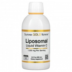 California Gold Nutrition, липосомальный жидкий витамин C, с нейтральным вкусом, 1000 мг, 250 мл (8,5 жидк. унции)