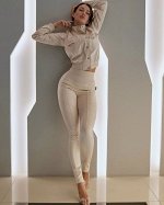 Брюки Bona Fashion: Suede Trousers &quot;Ivory&quot;