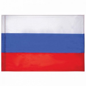Флаг России 90х135 см без герба, ПРОЧНЫЙ с влагозащитной пропиткой, полиэфирный шелк, STAFF, 550225