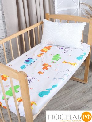 524008/3 Простыня на резинке детская Mona Liza Kids 120*60*15 "Зоопарк"