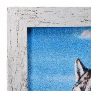 Гобеленовая картина "Волки перед охотой" 44*64 см рамка МИКС