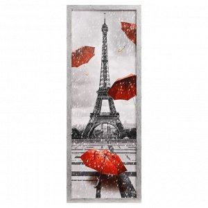 Картина "Красные зонтики" 42*106 см рамка микс