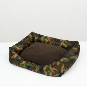 Лежанка со съемной подушкой "Камуфляж", 55 х 45 х 15 см