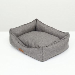 Лежанка со съемной подушкой, рогожка, 45 х 35 х 13 см