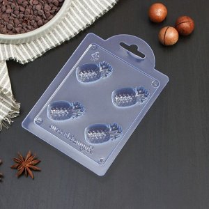 Форма для шоколада пластиковая «Ананас мини», 4,1x2,7x1,1 см, цвет прозрачный