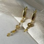 Серьги &quot;Асимметрия&quot; с Цитрином