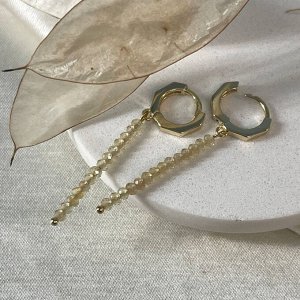 Серьги длинные из Апатита