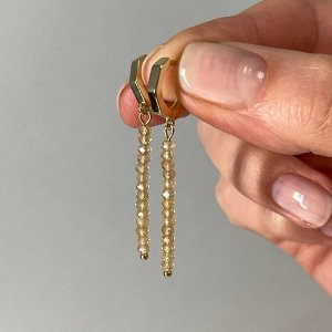 Серьги длинные из Апатита