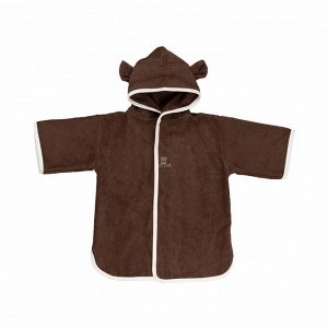 Детское полотенце с рукавами и капюшоном,коричневый