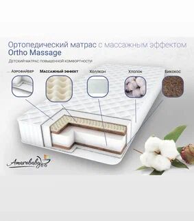 Матрас AmaroBaby с ортопедическим массажным эффектом, Ortho Massage 1190 x 590 х 120