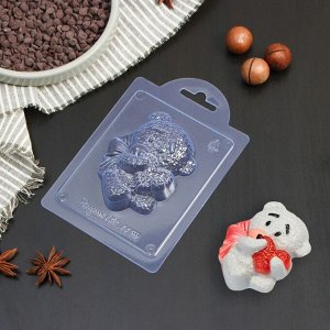 Форма для шоколада пластиковая «Плюшевый мишка с сердцем», 8,9?6,8?2,4 см, цвет прозрачный