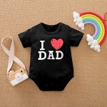 Детское боди с надписью &quot;I love dad&quot;, цвет черный