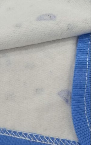 Распашонка детская с начесом на 2-х кнопках (футер) цвет голубой бегемотик