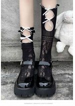 Гольфы женские капроновые ажурные, цвет черный