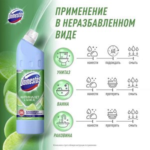 NEW ! Domestos универсальное чистящее средство-гель освежающий цитрус антиналет + блеск 750 мл