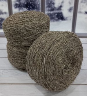 Пряжа для вязания полугрубая крученая 300 гр цвет Серый