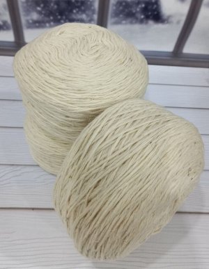 Пряжа для вязания полугрубая крученая 300 гр цвет Белый