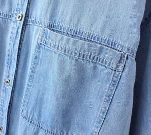 Рубашка джинсовая свободного кроя, голубой