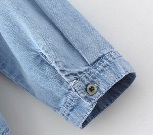 Рубашка джинсовая свободного кроя, голубой