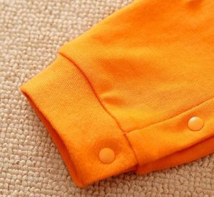 Детский комбинезон с капюшоном, принт "лисичка", цвет оранжевый